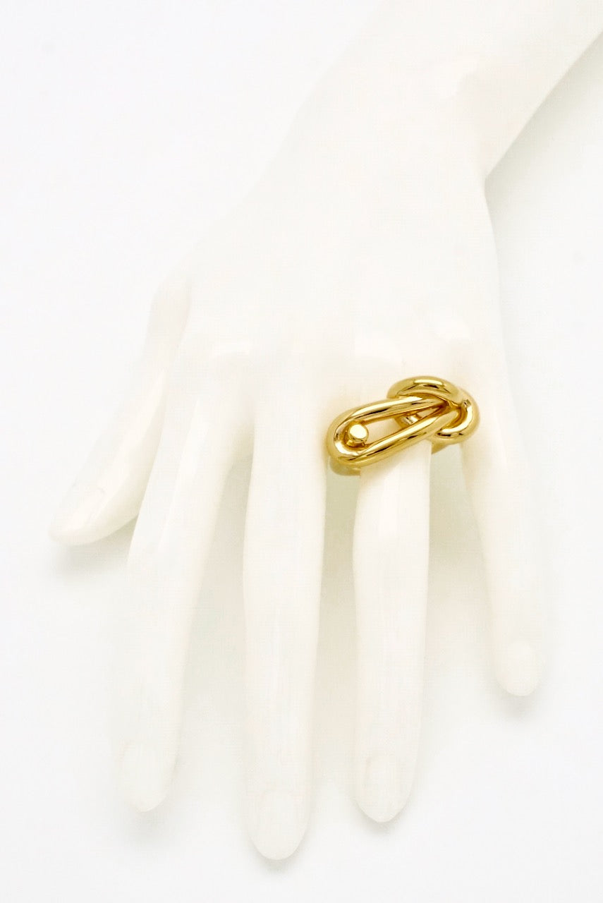 Vintage Bottega Veneta Gilt Sterling Silver Knot Ring