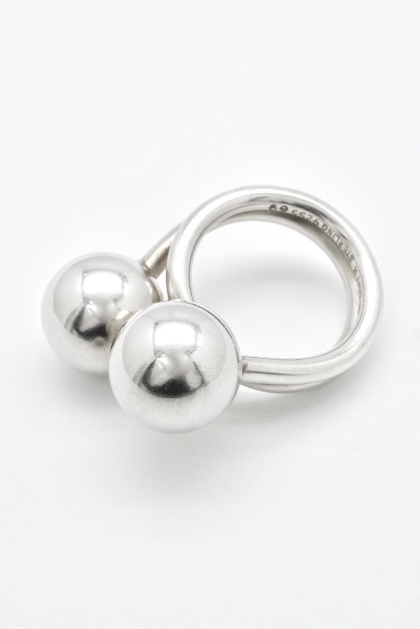 Vintage Bent Knudsen Sterling Silver Ball Wrap Ring - design 69