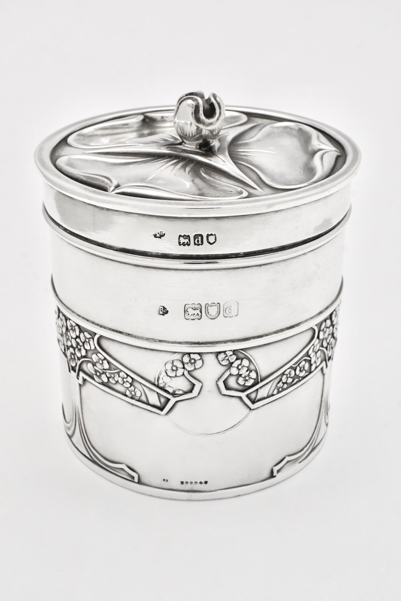 Antique Art Nouveau Sterling Silver Canister - Kate Harris for William Hutton and Sons 1899