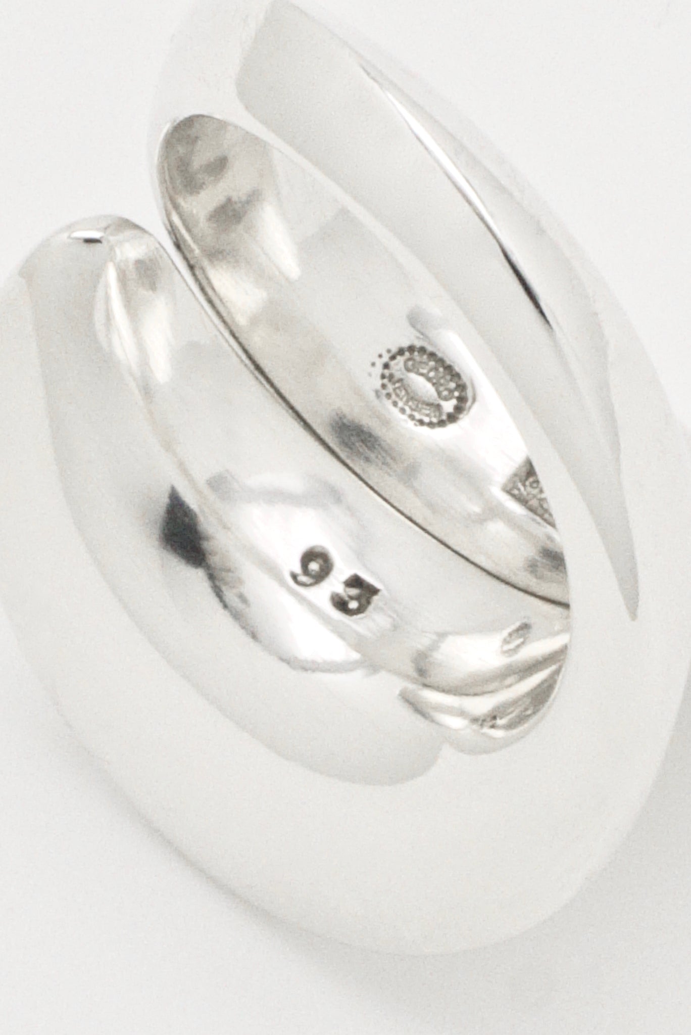 Vintage Georg Jensen Solid Silver Overlapping Double Curve Wrap Ring - Design 93