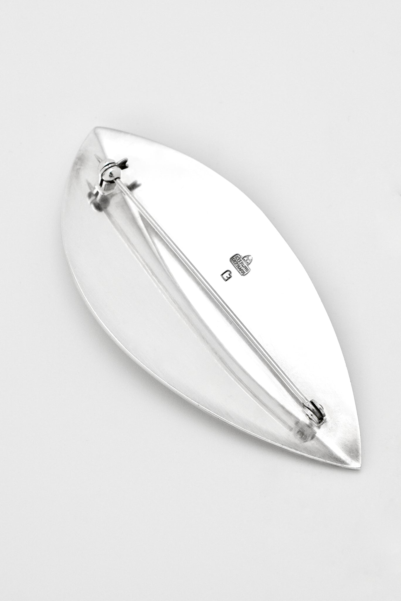 Vintage Michelsen Sterling Silver Modernist Leaf Brooch - Eigil Jensen