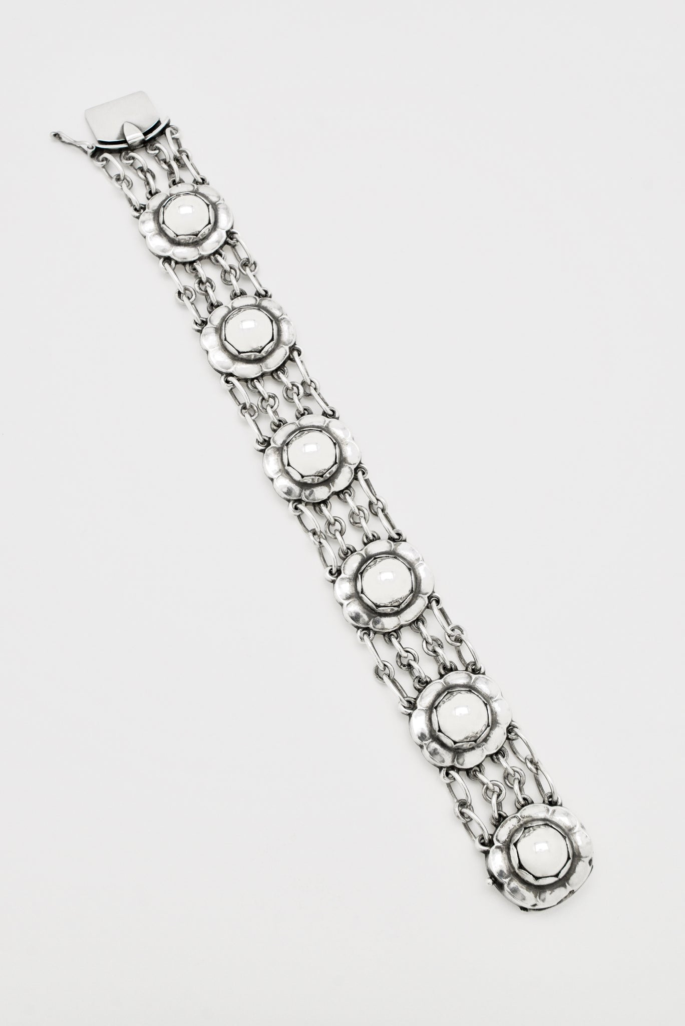 Vintage Georg Jensen Sterling Silver Floral Link Bracelet - Design 31