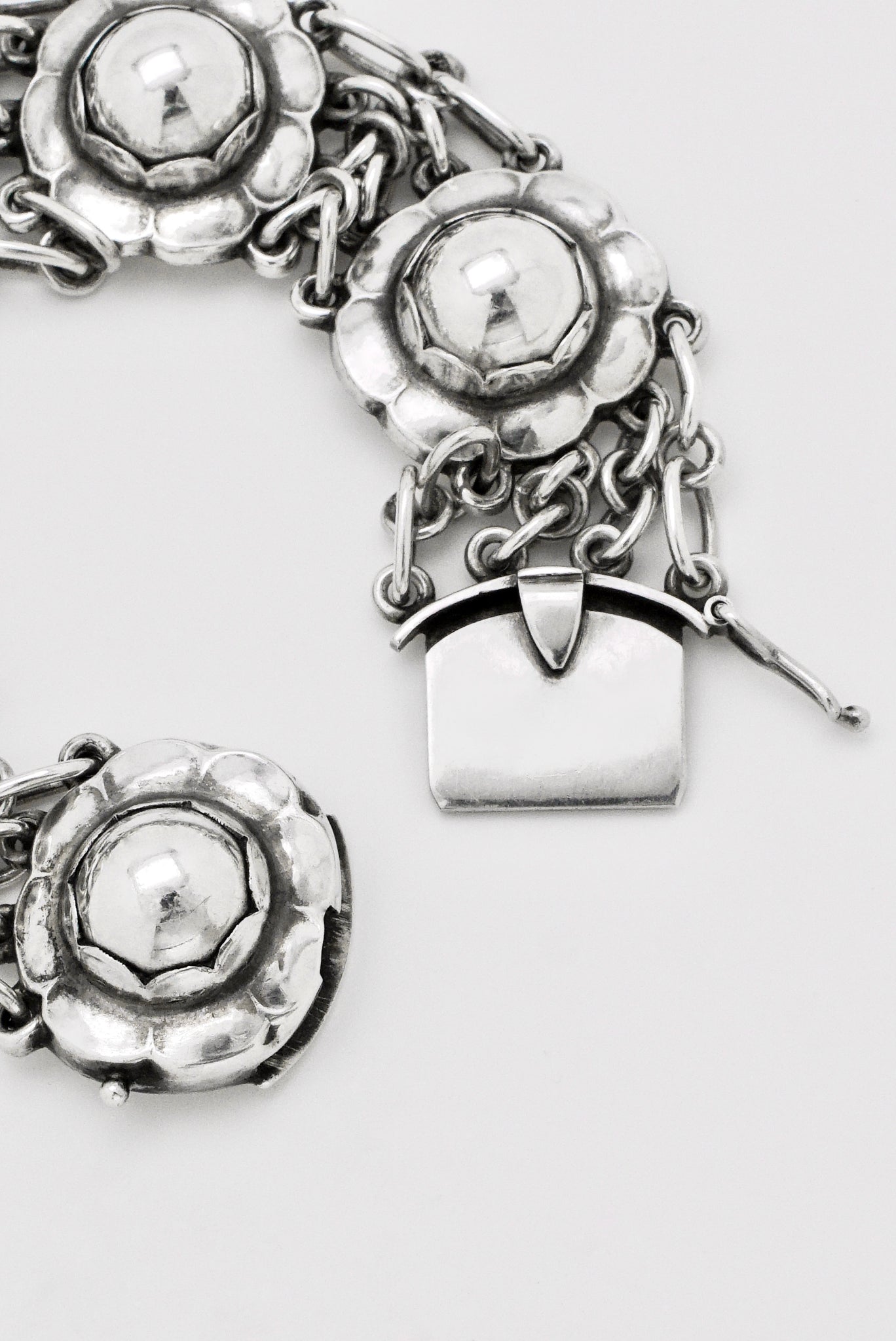 Vintage Georg Jensen Sterling Silver Floral Link Bracelet - Design 31