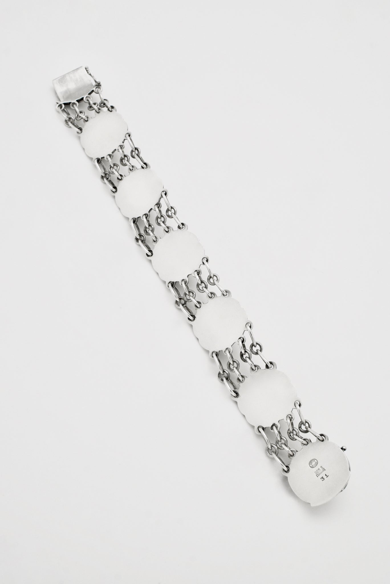 Vintage Georg Jensen Sterling Silver Floral Link Bracelet - Design 31