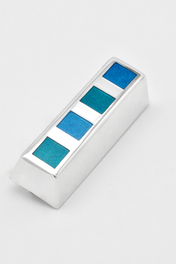 Vintage Georg Jensen Sterling Silver Enamel Bar Brooch - Design 333A Nanna Ditzel