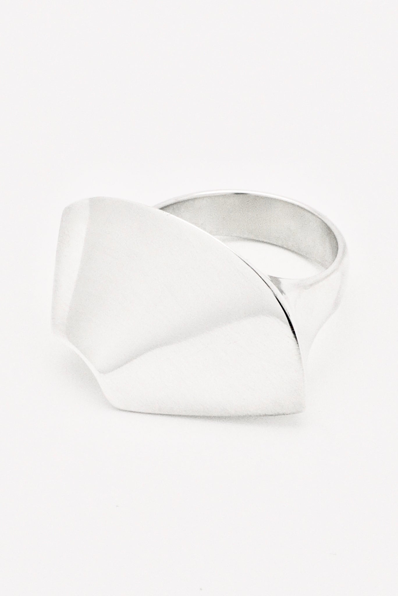 Vintage Georg Jensen Sterling Silver Abstract Brutalist Curve Ring - Design Hans Hansen