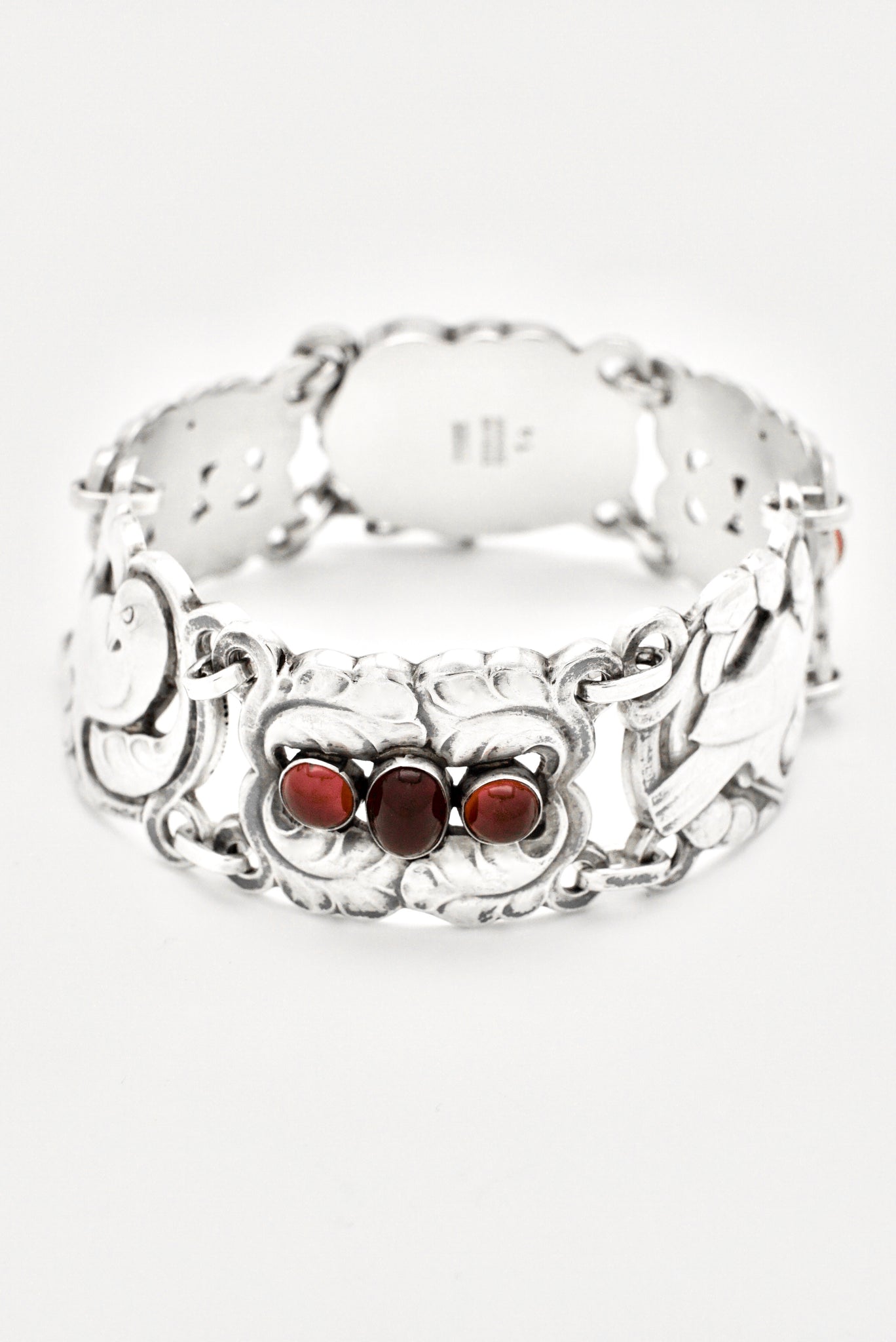 Vintage Georg Jensen Sterling Silver Carnelian Dove Bracelet - design 14 Georg Jensen and Kristian Moehl-Hansen