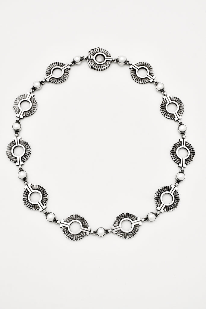 Vintage Georg Jensen Sterling Silver Wreath Necklace - Design 102 Jorgen Jensen