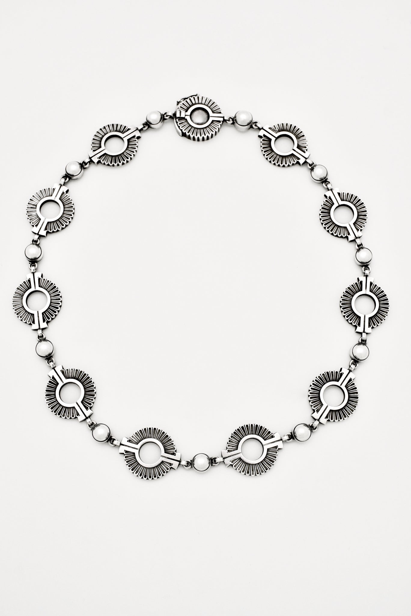 Vintage Georg Jensen Sterling Silver Wreath Necklace - Design 102 Jorgen Jensen