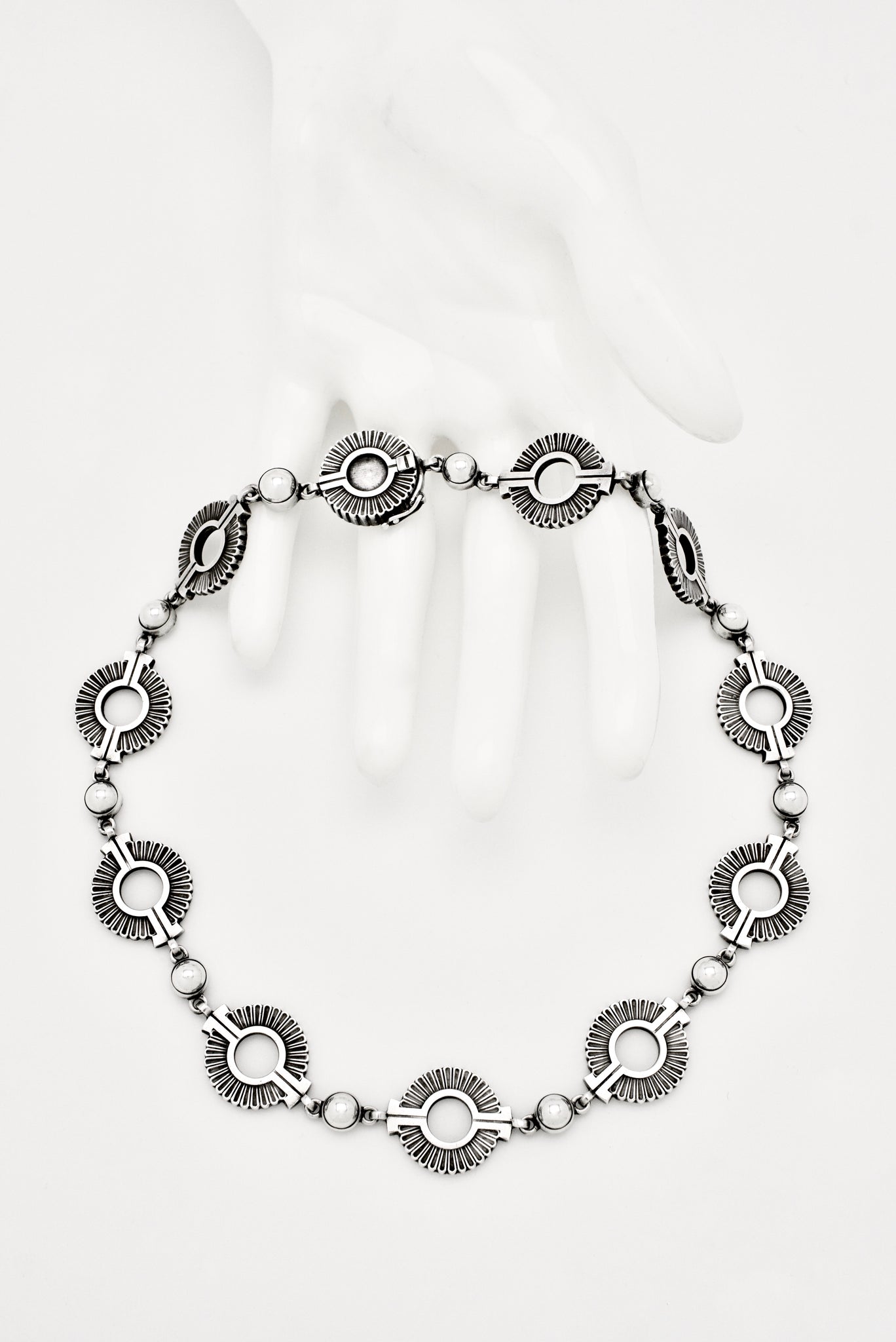 Vintage Georg Jensen Sterling Silver Wreath Necklace - Design 102 Jorgen Jensen
