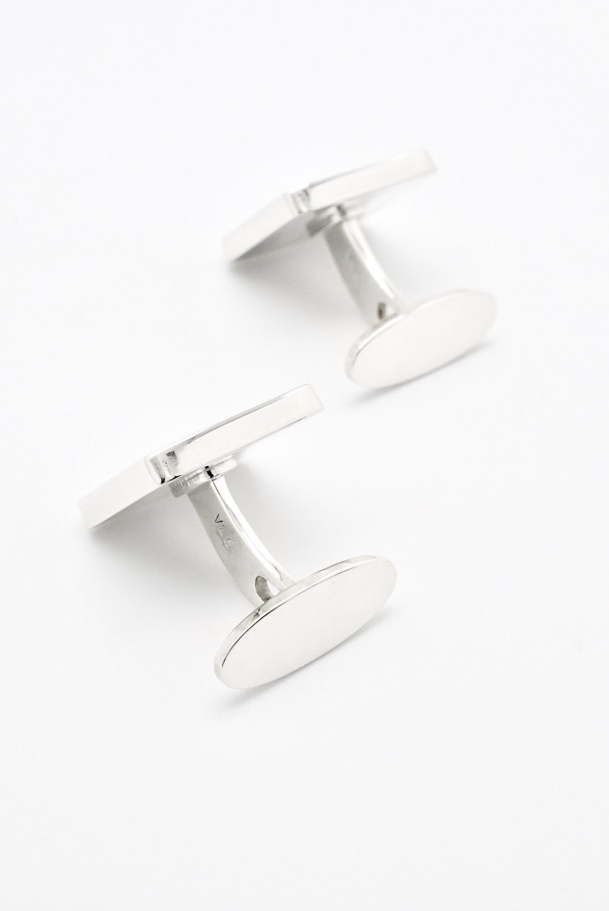 Vintage Georg Jensen Sterling Silver Enamel Domino Cufflinks - design 93A