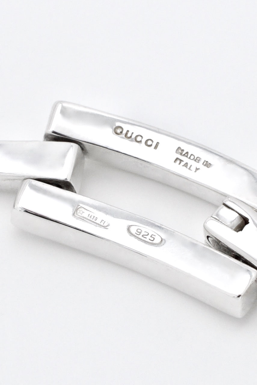 Vintage Gucci Sterling Silver Gatelink Necklace 1990s