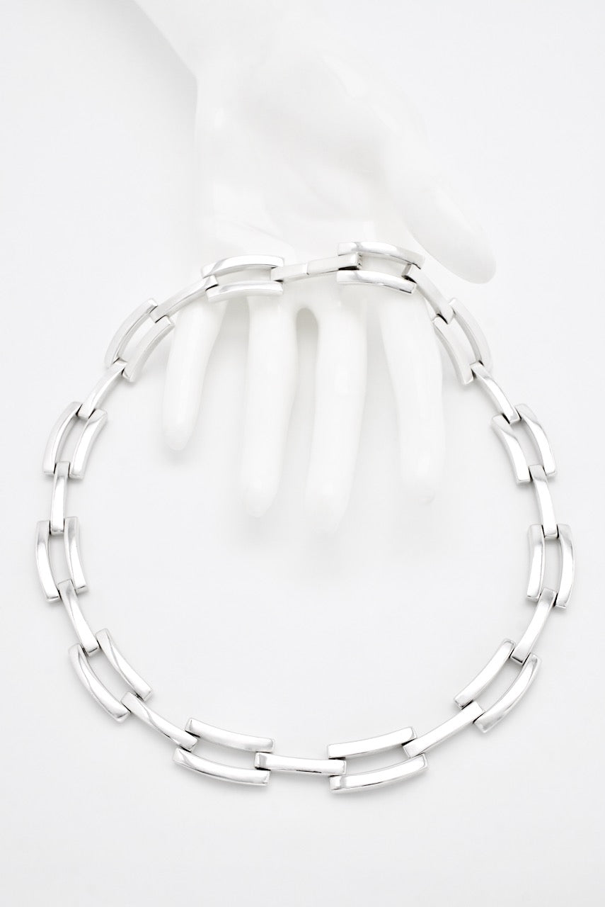 Vintage Gucci Sterling Silver Gatelink Necklace 1990s