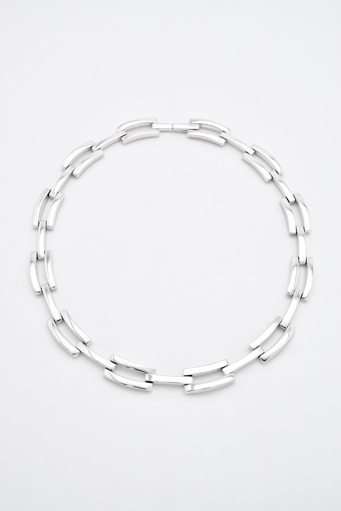 Vintage Gucci Sterling Silver Gatelink Necklace 1990s