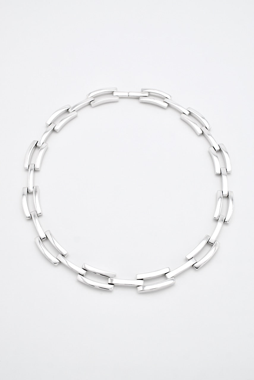 Vintage Gucci Sterling Silver Gatelink Necklace 1990s