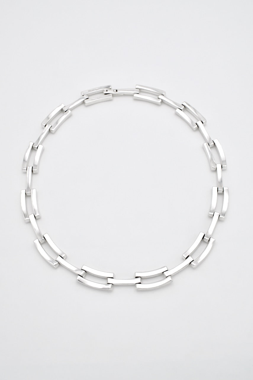 Vintage Gucci Sterling Silver Gatelink Necklace 1990s
