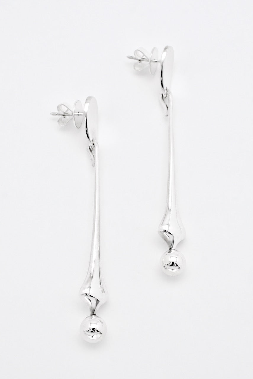 Vintage Hans Hansen Sterling Silver Modernist Drop Earrings 1970s
