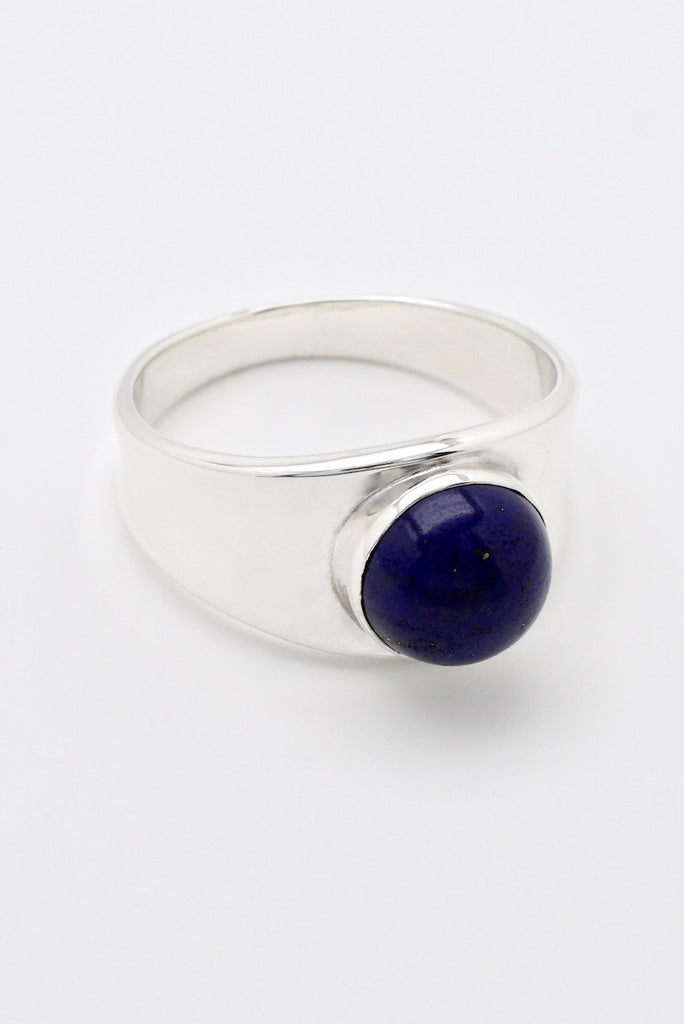 Vintage Georg Jensen Sterling Silver Lapis Ring - design 124 Poul Hansen