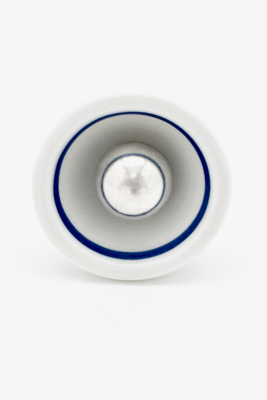Vintage Anton Michelsen Porcelain Sterling Silver Ring - Denmark 1970s