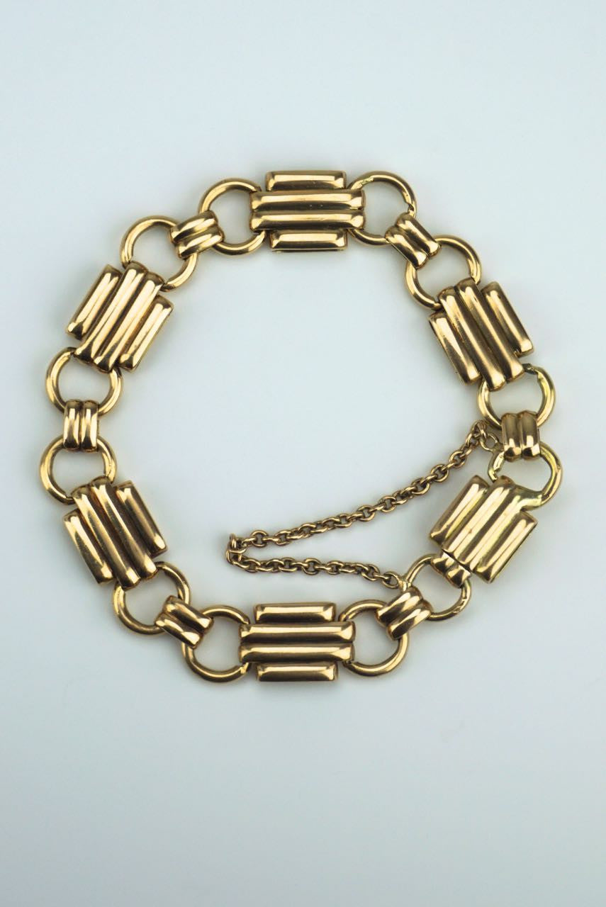 Art Deco 18k yellow gold link bracelet 1930s