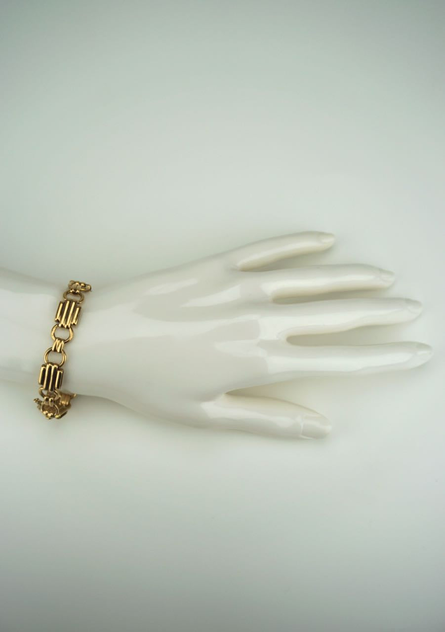 Art Deco 18k yellow gold link bracelet 1930s