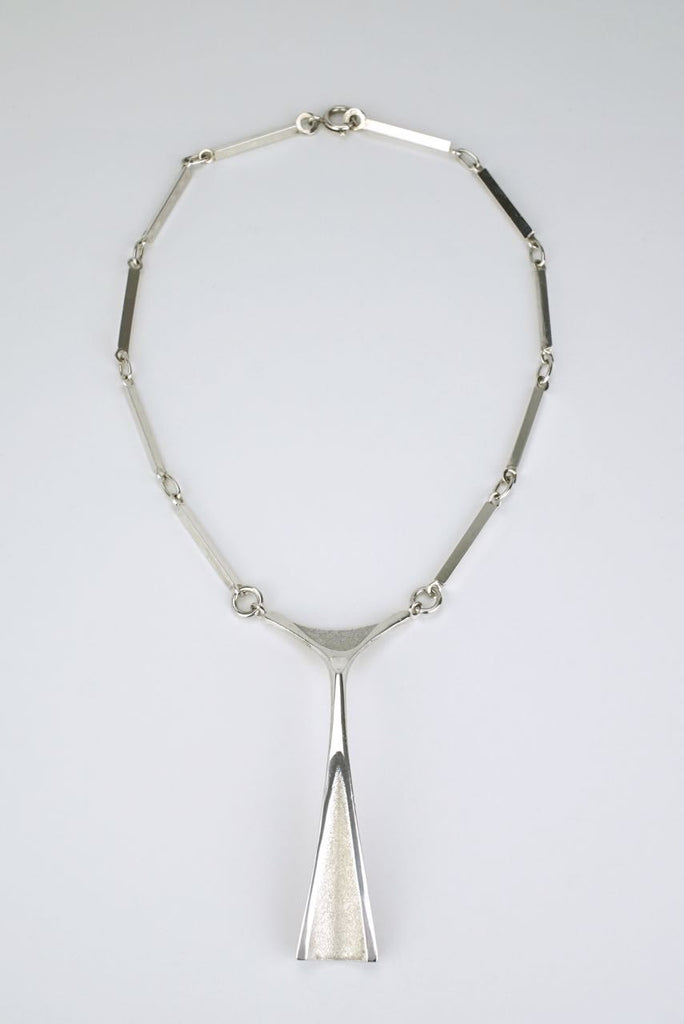 Orlando Orlandini silver modernist pendant necklace 1960s