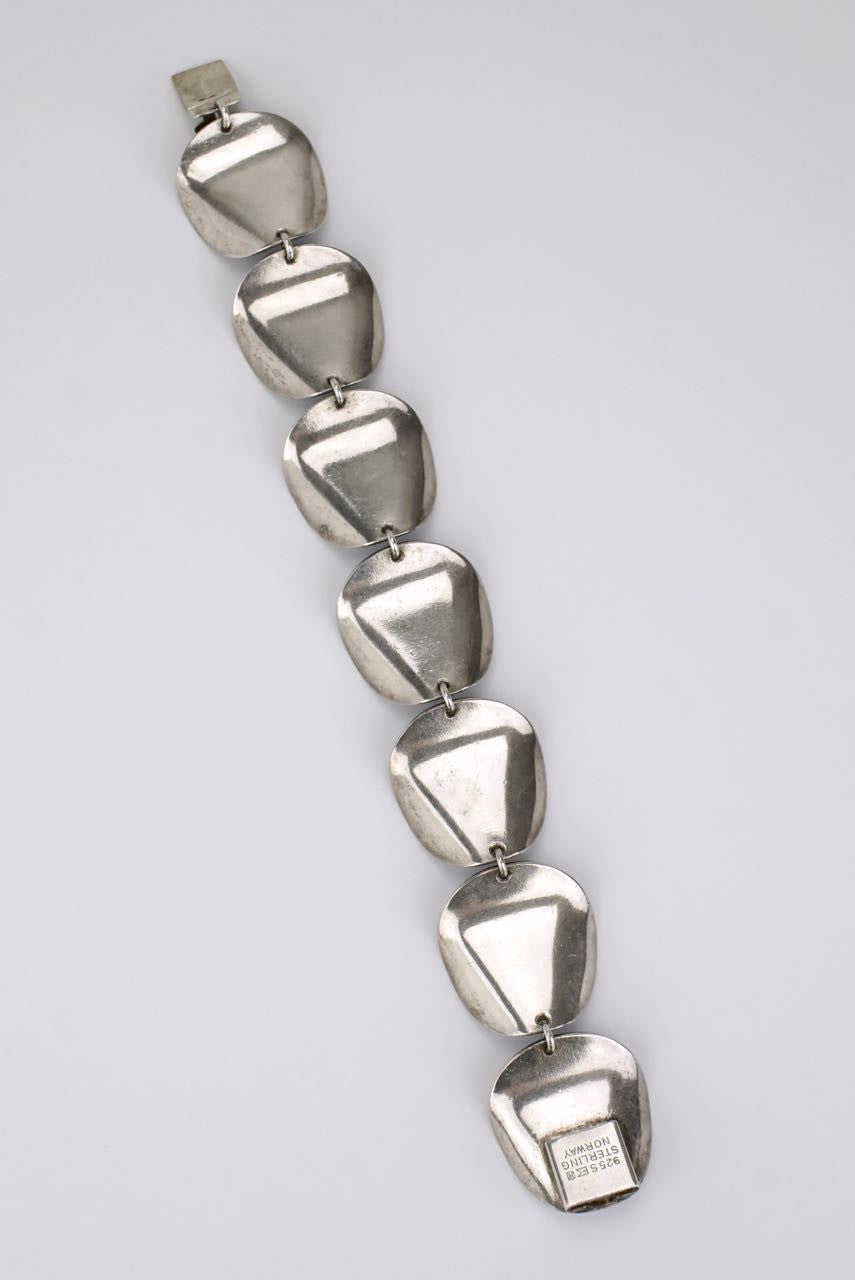 Norwegian silver and blue enamel link bracelet 1960s