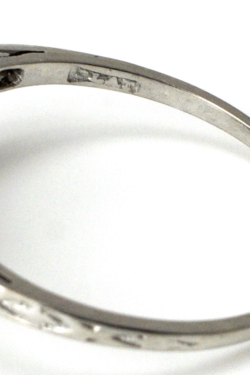 Antique Art Deco Platinum Diamond and Sapphire Ring