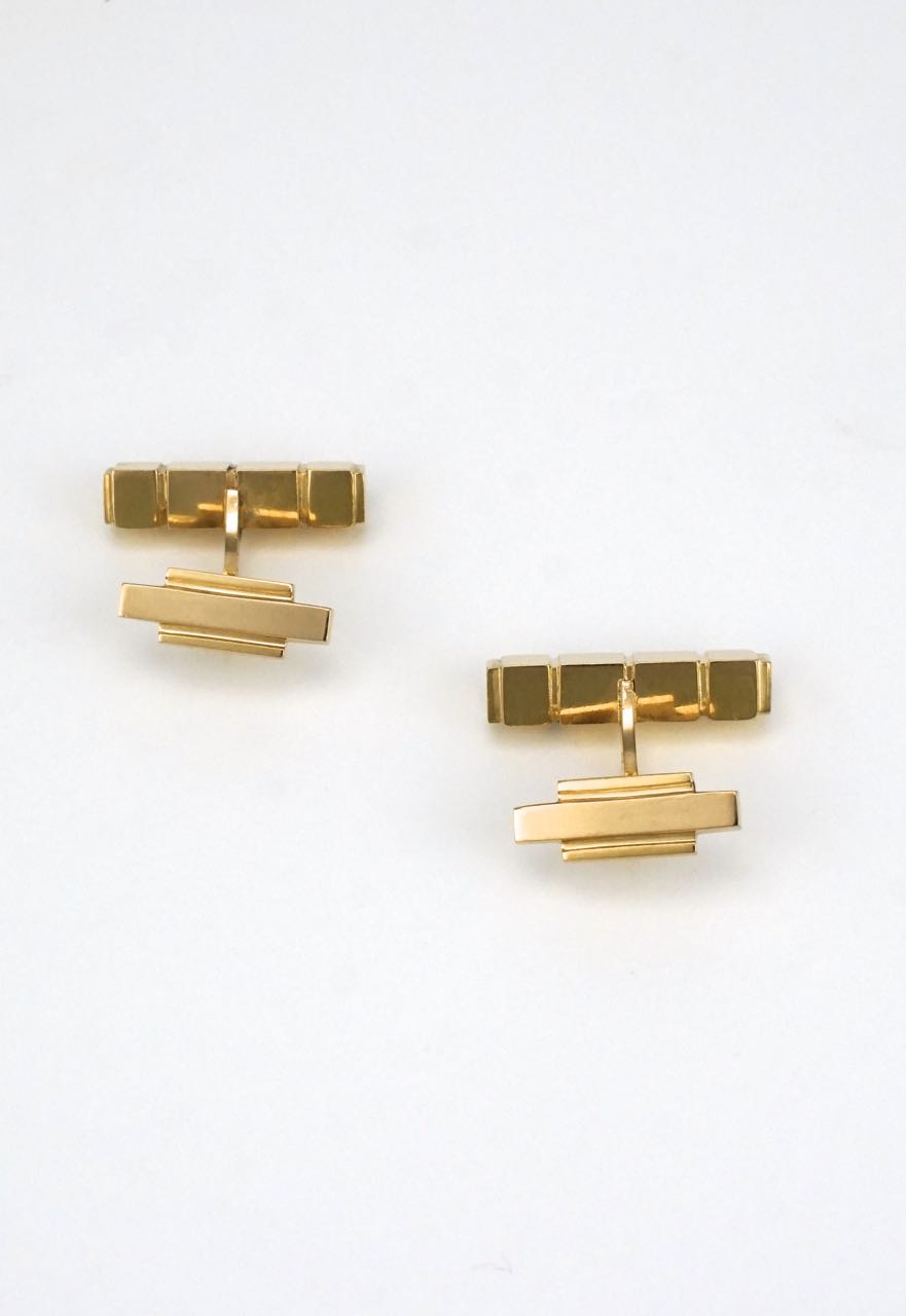 Vintage Georg Jensen 18k yellow gold cufflinks - design 1064C Henry Pilstrup