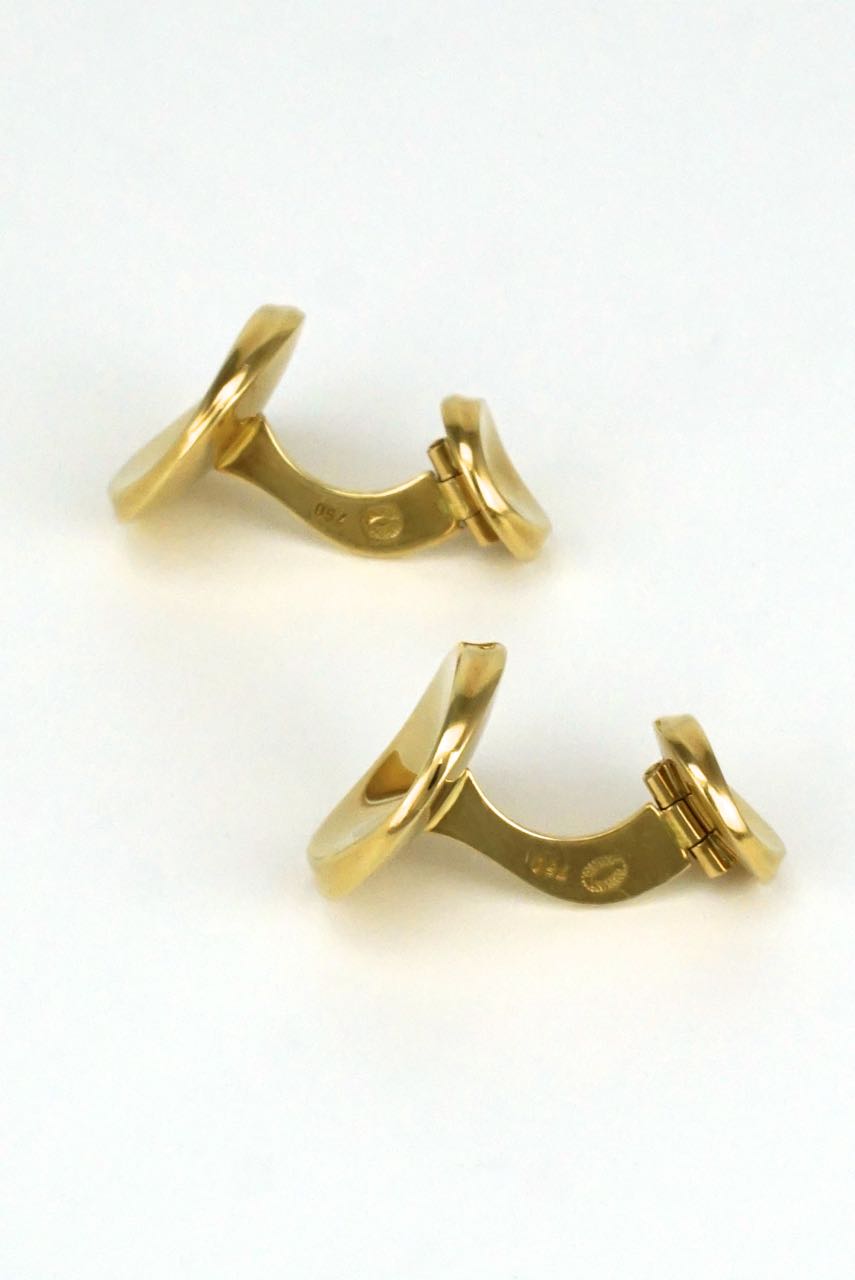 Vintage Georg Jensen 18k yellow gold cufflinks - design 1074C Nanna Ditzel