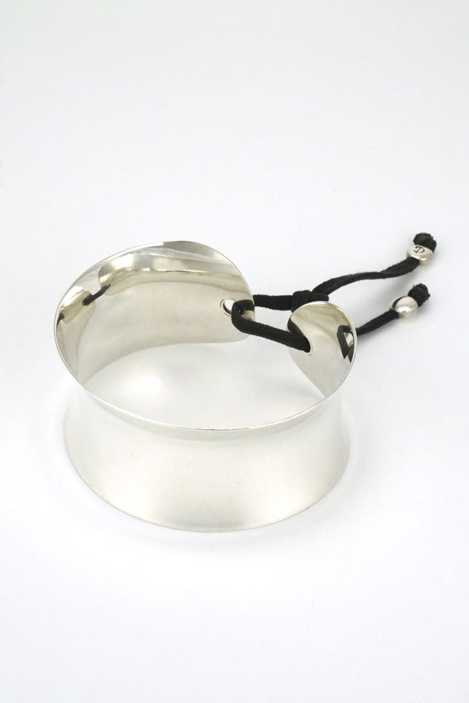 Vintage Georg Jensen Wide Silver Cuff with Tie Cord - Design 560 Regitze Overgaard