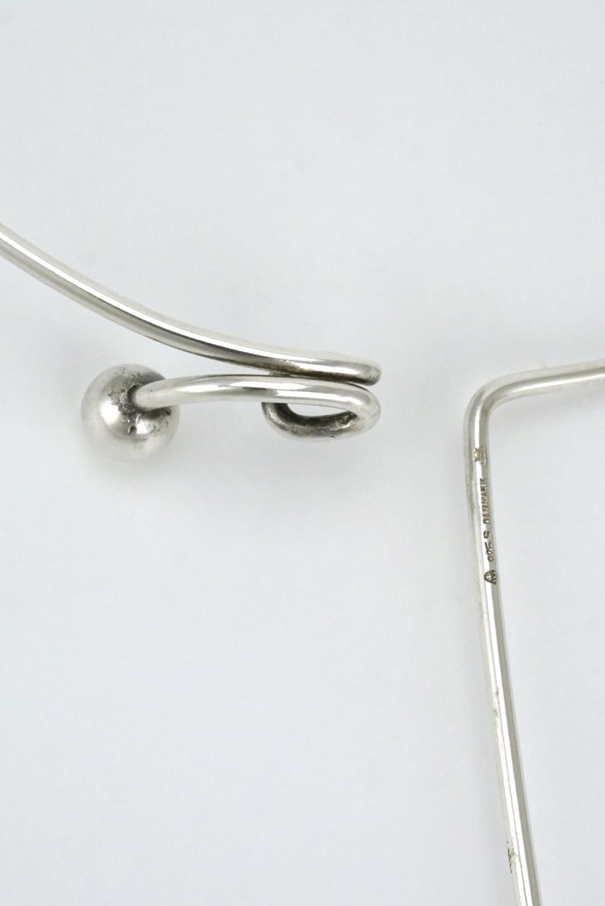 Vintage Anton Michelsen Silver and Porcelain Neckring 1970s