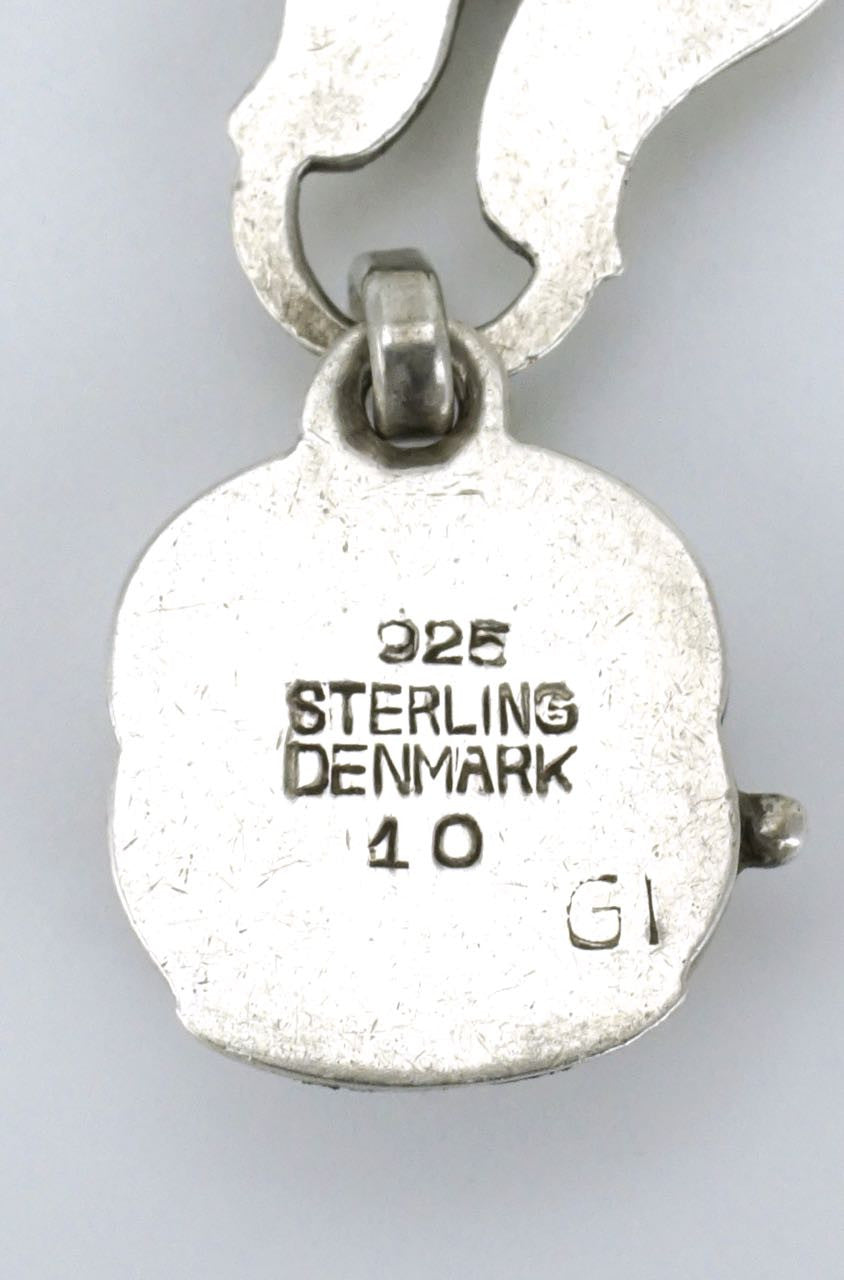 Antique Georg Jensen Silver Flower Motif Necklace - Design 10 1920s
