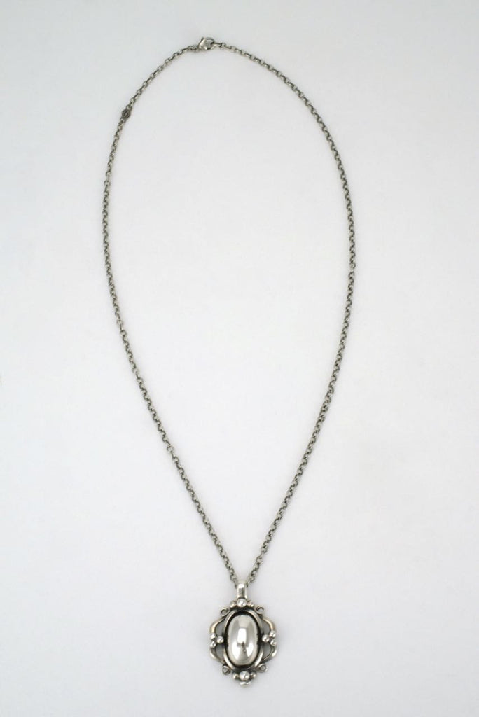 Vintage Georg Jensen Silverstone Pendant Necklace - Heritage collection 1989