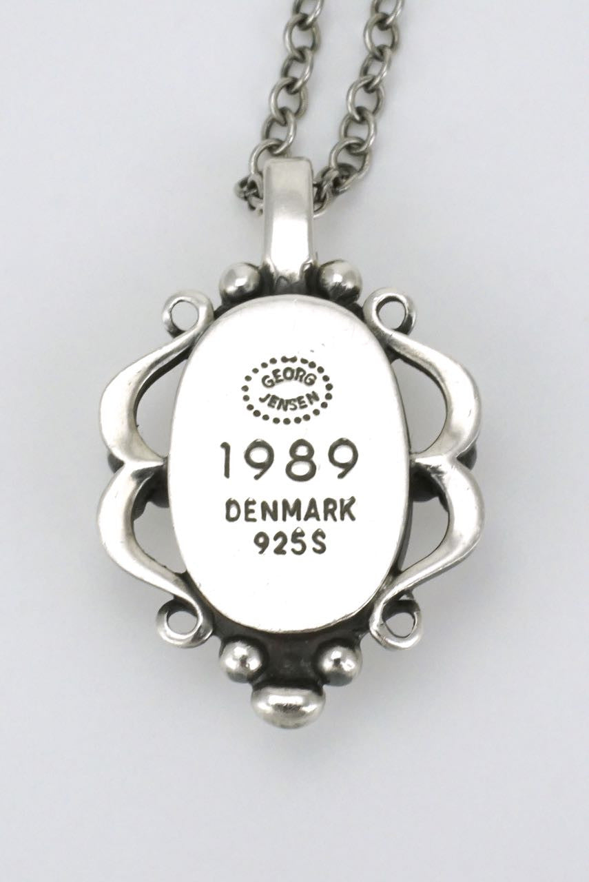 Vintage Georg Jensen Silverstone Pendant Necklace - Heritage collection 1989