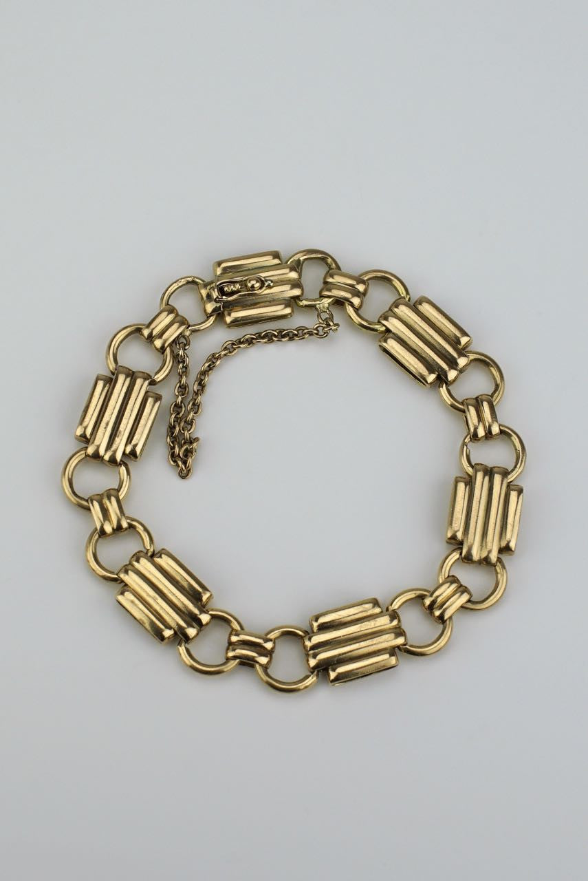 Deco Chain Link Necklace in 18K Yellow Gold