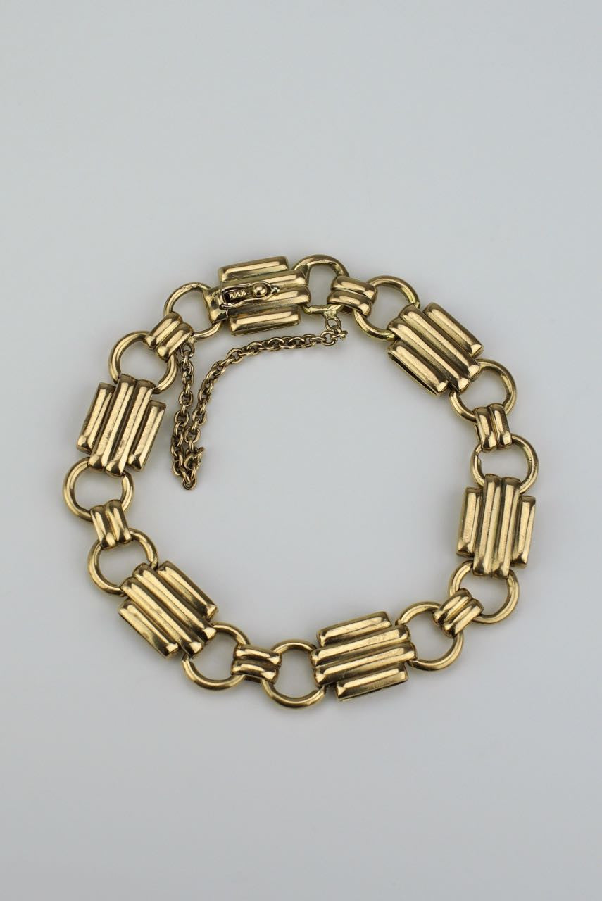 Art Deco 18k yellow gold link bracelet 1930s
