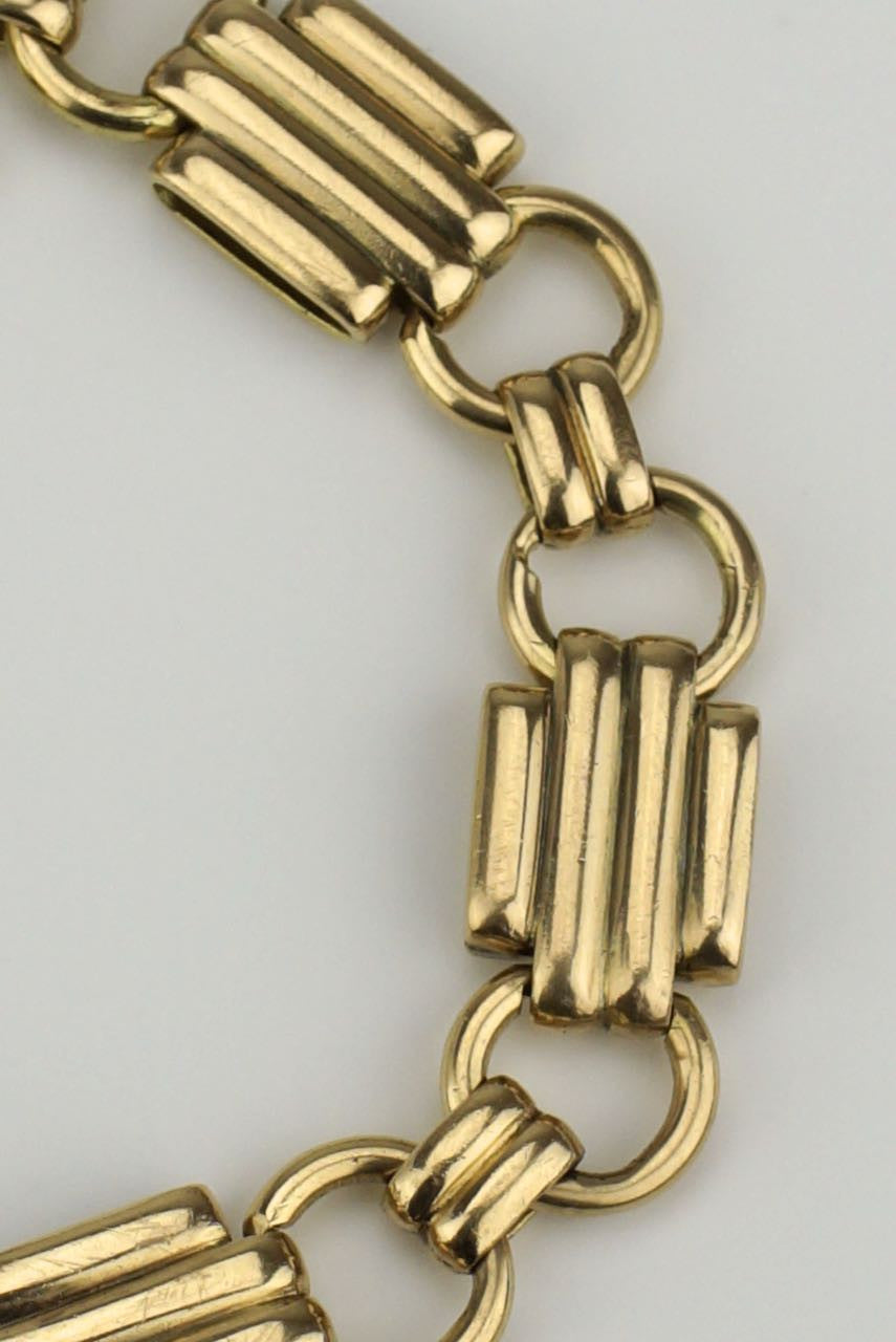 Art Deco 18k yellow gold link bracelet 1930s