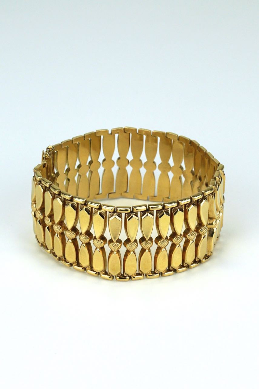 18k Italian yellow gold coil weaved bracelet with FINE diamonds | eBay