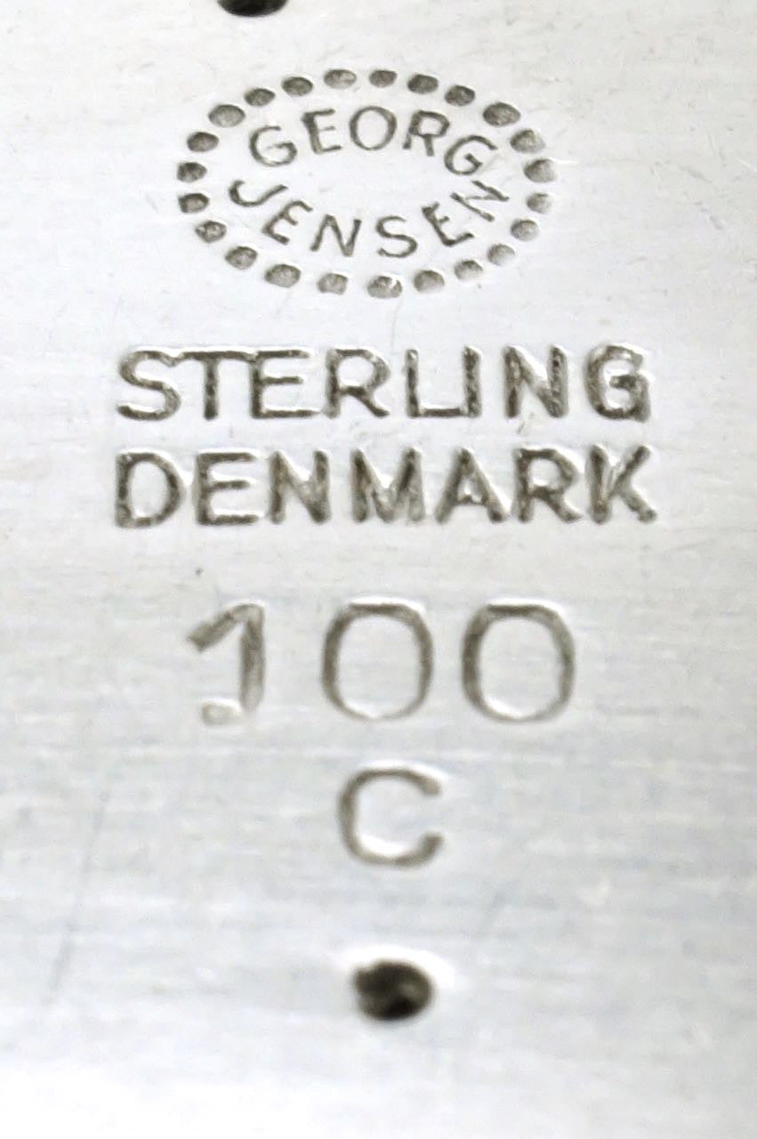 Georg Jensen silver flower and berry brooch - design 100C