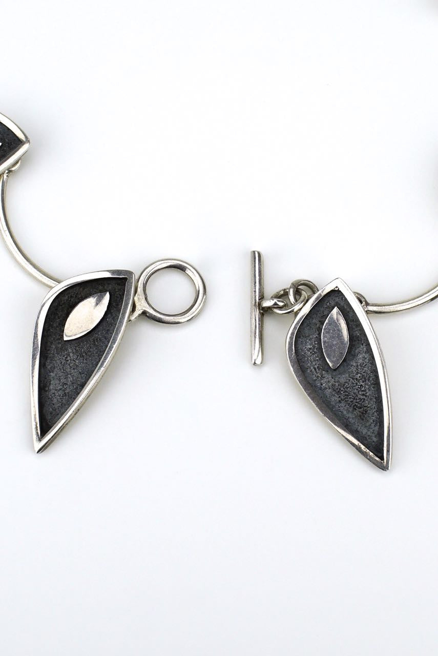 Vintage Rudolf Andresen Silver Modernist Leaf Necklace