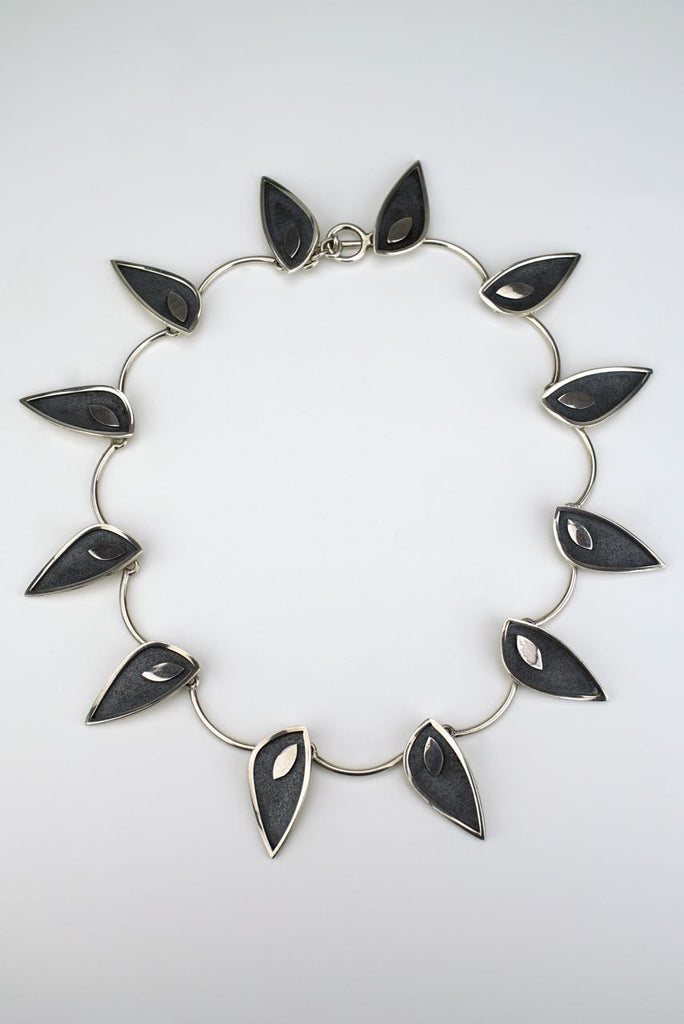 Vintage Rudolf Andresen Silver Modernist Leaf Necklace