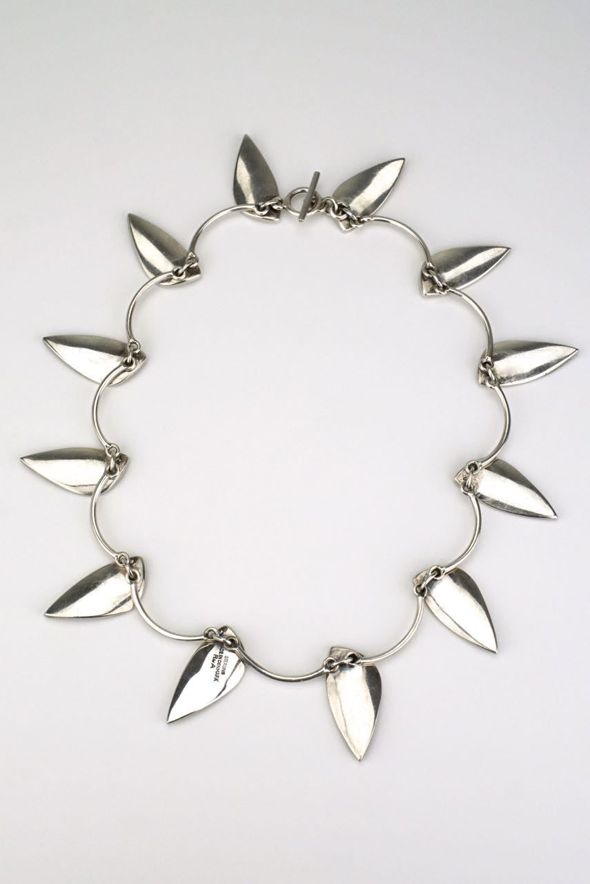 Vintage Rudolf Andresen Silver Modernist Leaf Necklace