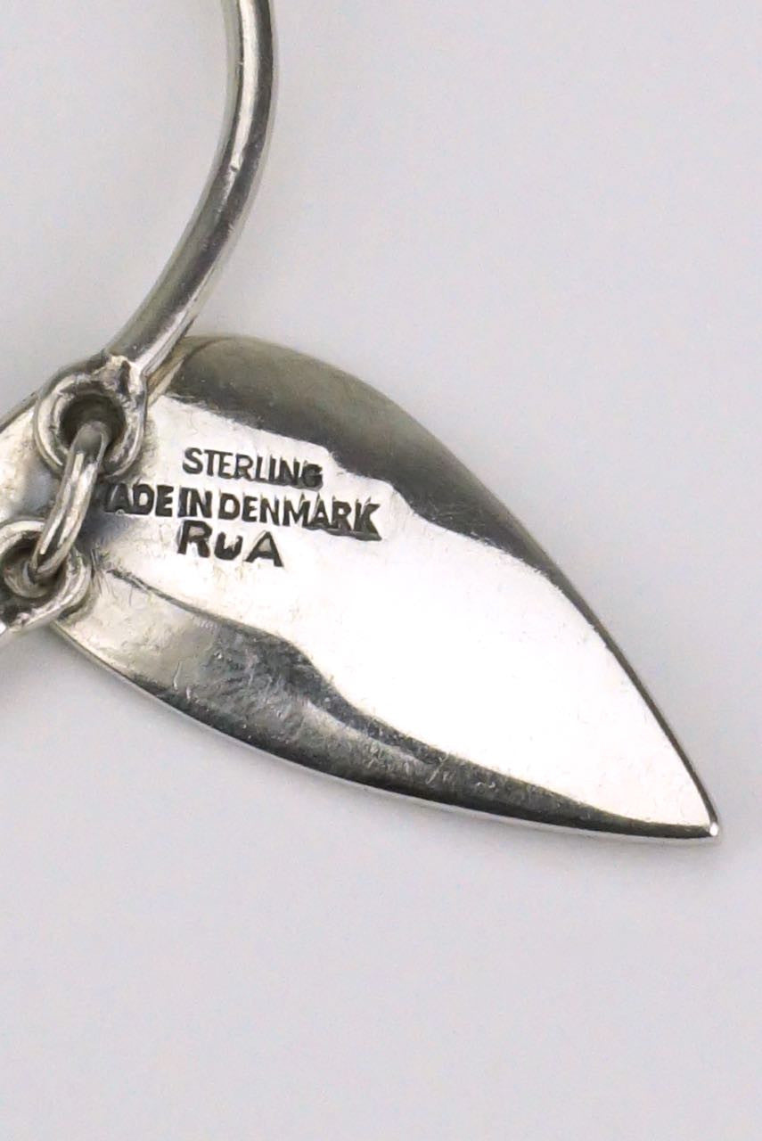 Vintage Rudolf Andresen Silver Modernist Leaf Necklace