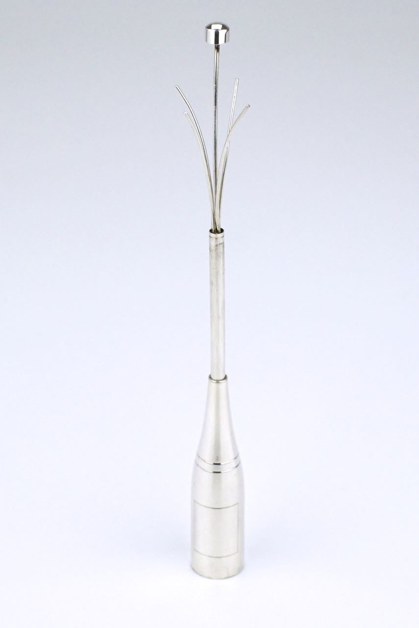 Champagne bottle silver swizzle stick