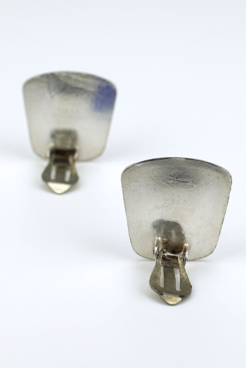 Norwegian Enamel silver clip earrings - Rasmussen
