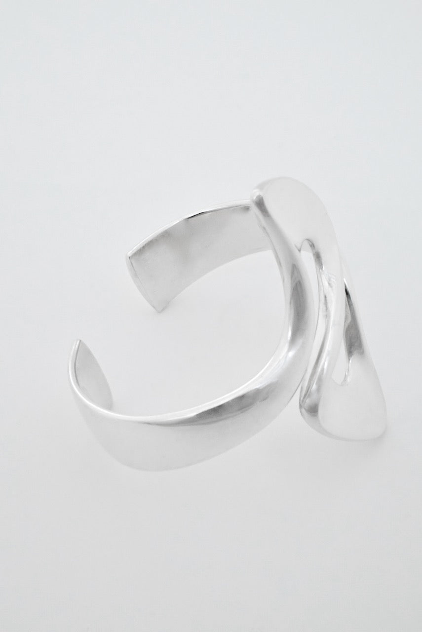 Vintage Georg Jensen Solid Silver Whiplash Cuff - Design 287 Henning Koppel