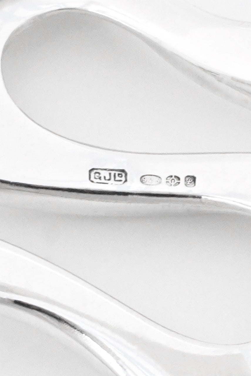 Vintage Georg Jensen Solid Silver Whiplash Cuff - Design 287 Henning Koppel