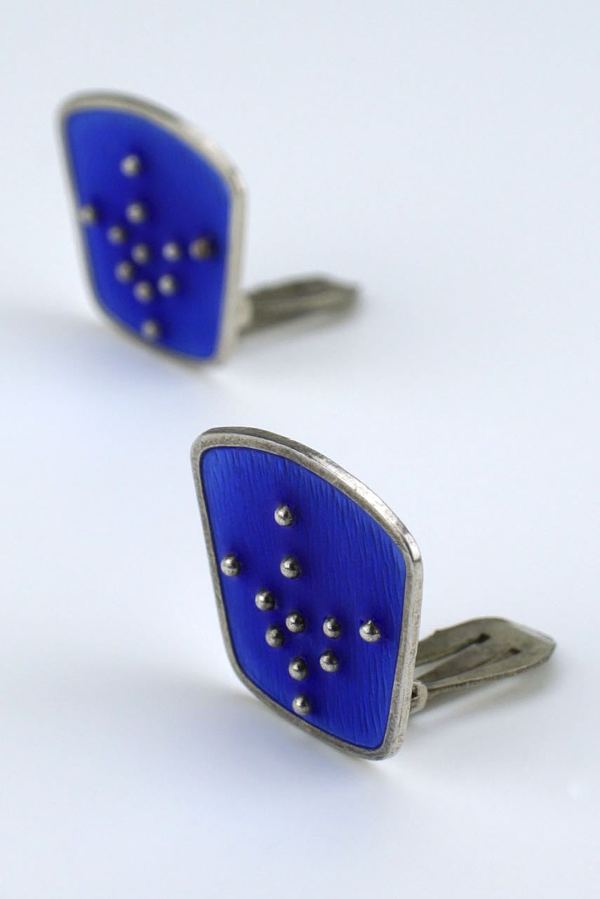 Norwegian Enamel silver clip earrings - Rasmussen