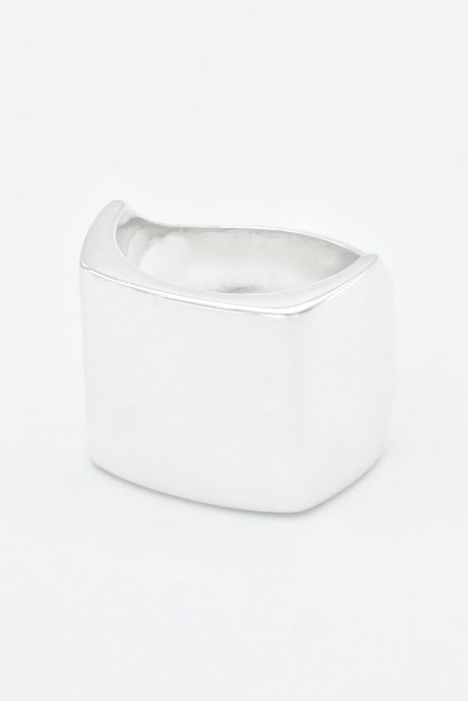 Vintage Gucci Sterling Silver Modernist Square Signet Ring